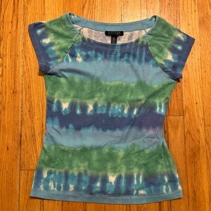 Lauren Ralph Lauren Green and Blue Tie-Dye Top